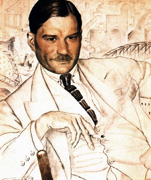 Портрет Евгения Замятина, 1923 г. [Б. М. Кустодиев]